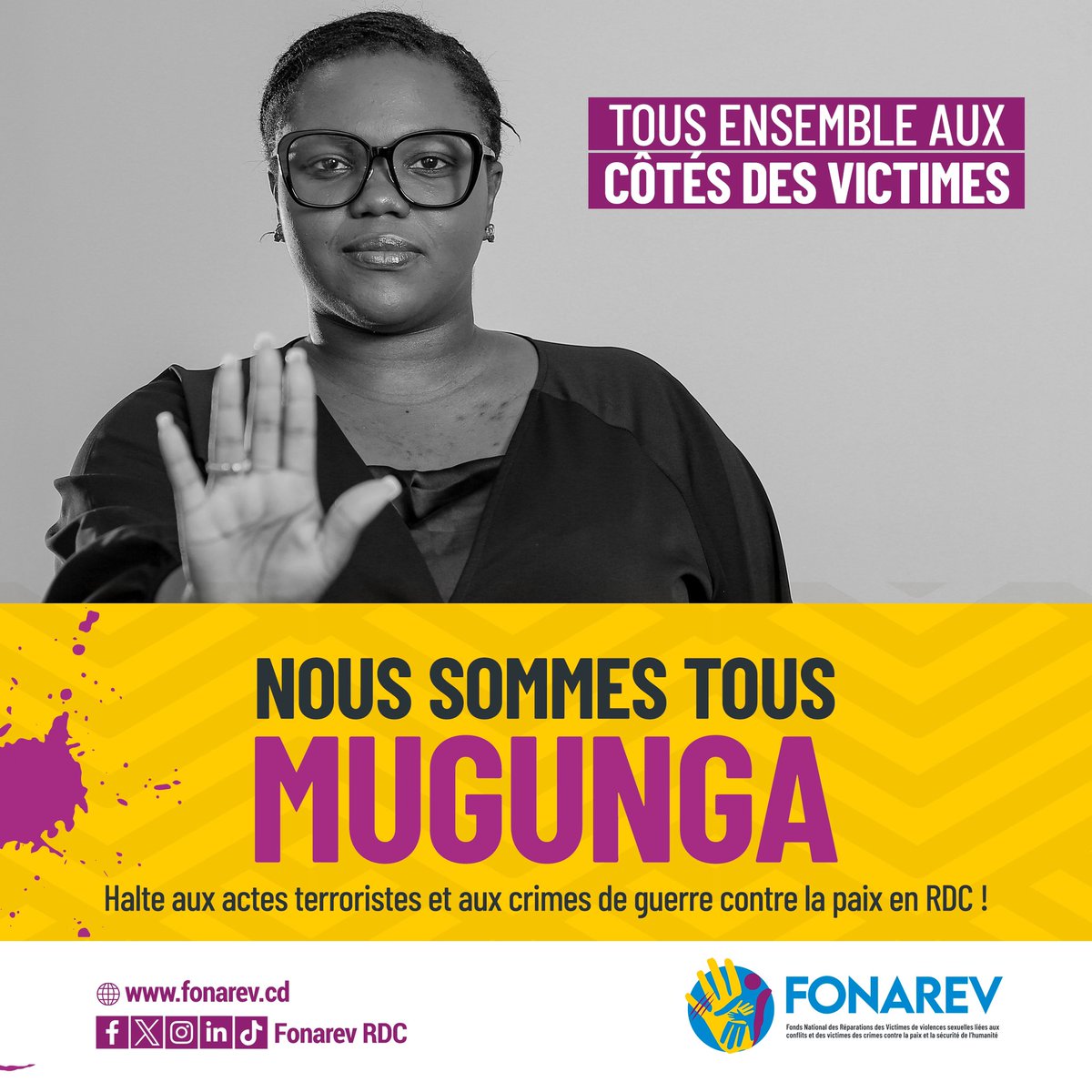 Plus jamais seuls ! Tous ensemble aux côtés des victimes et des déplacés à GOMA. Nous disons non aux actes terroristes et aux crimes contre la paix et la sécurité de l’humanité en RDC ! @EmmanuellaZandi, DGA en charge des Opérations #Fonarev #PlusJamaisSeuls #Goma #Mugunga