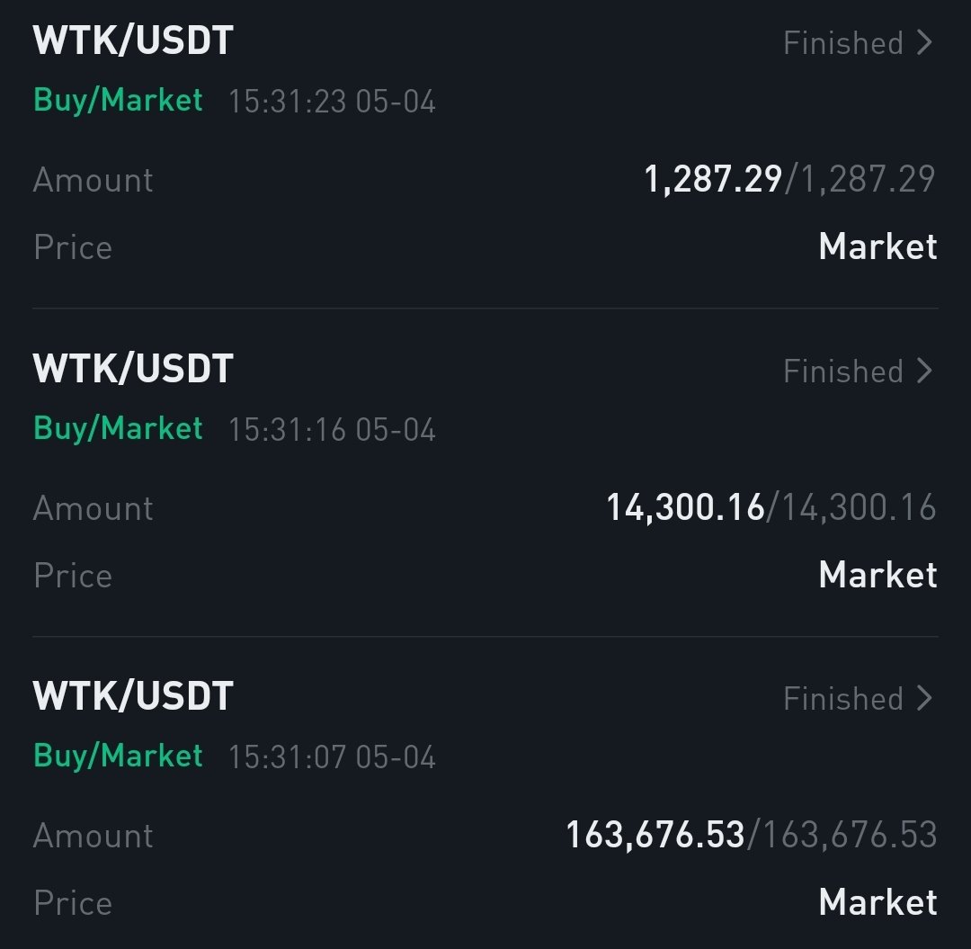 Thanks to all $WTK fam! This how I trust #wadzpay. 
The only crypto I dont care to market buy! 🫡🚀🚀🚀