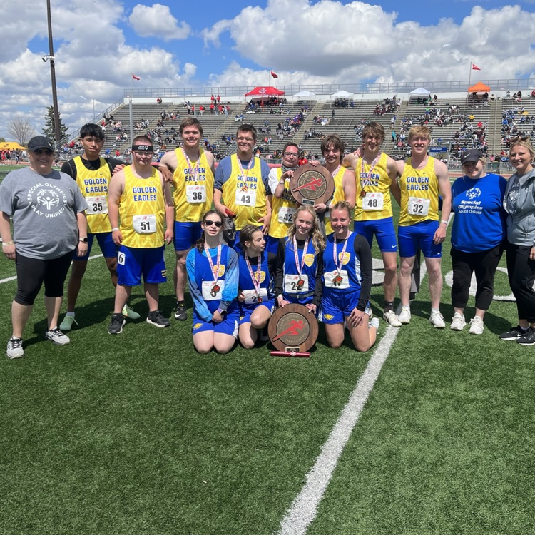 Great day by our Special Olympics and Varsity track athletes and coaches. @dakotarelays champion and meet record holders!