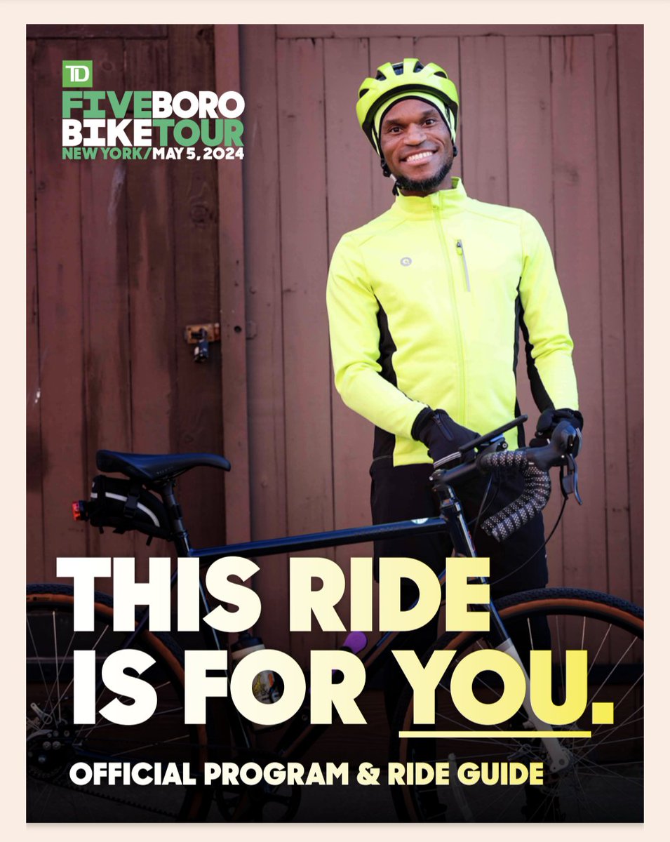 I just picked up my TD Five Boro Bike Tour ride guide, and... I'M ON IT! Wow, thanks @bikenewyork! I'll see you all tomorrow... 👀❤️🚴🏽‍♂️🙌🏾 #TDFBBT #BikeNewYork
