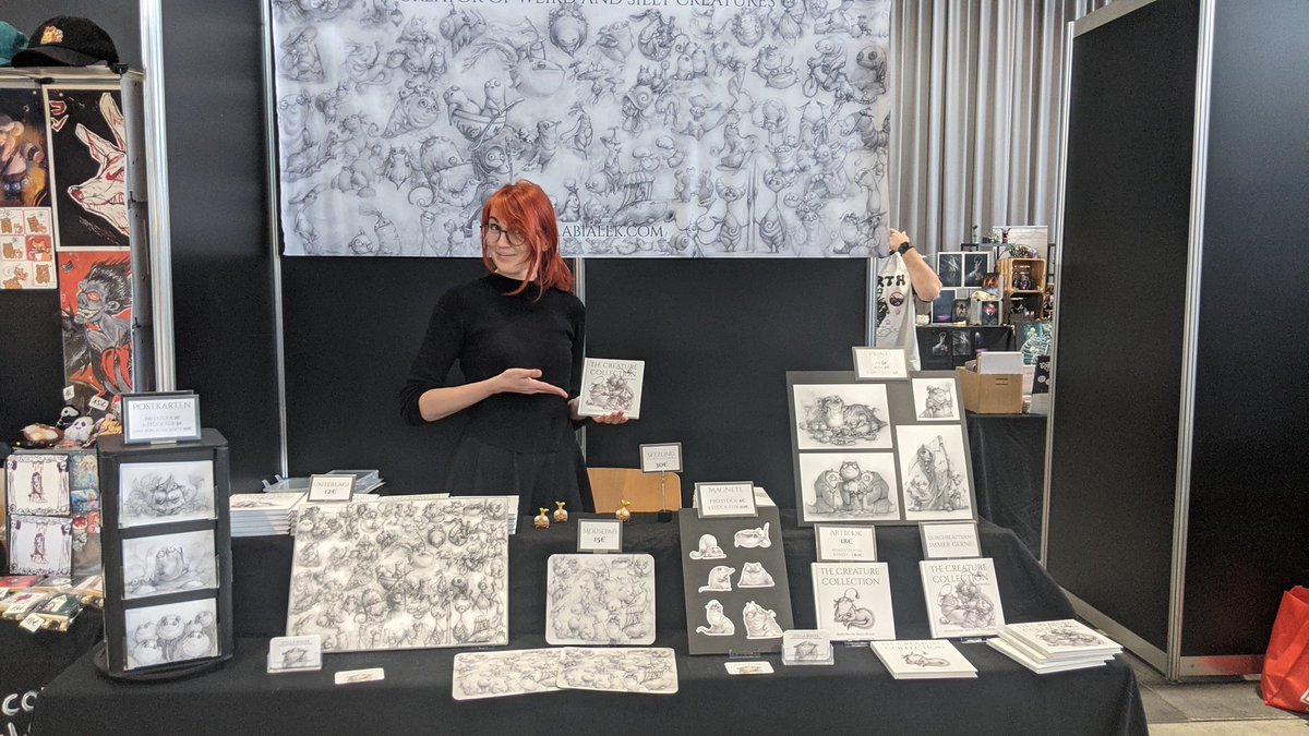 thank you so much to everyone who stopped by at my booth at HorrorCon Freiburg today! wasn’t too sure my silly little creatures would fit the theme but they made some people laugh so I’ll consider it a success. I’ll be around again tomorrow, so come say hi!
