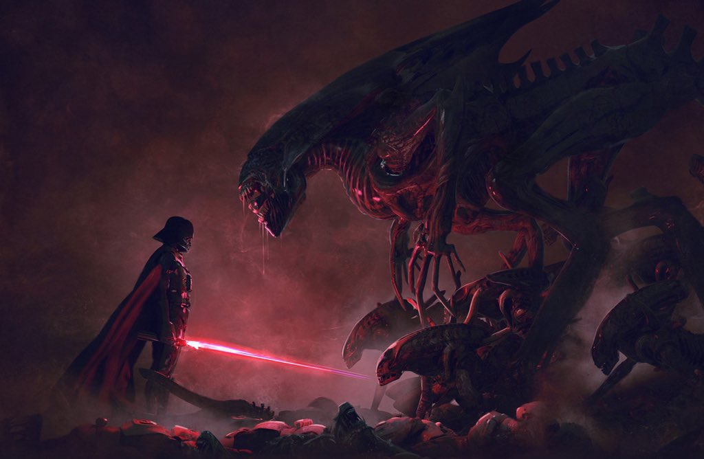 ALIENs vs STAR WARS Artwork by Guillem H. Pongiluppi @guillemhp #StarWarsDay