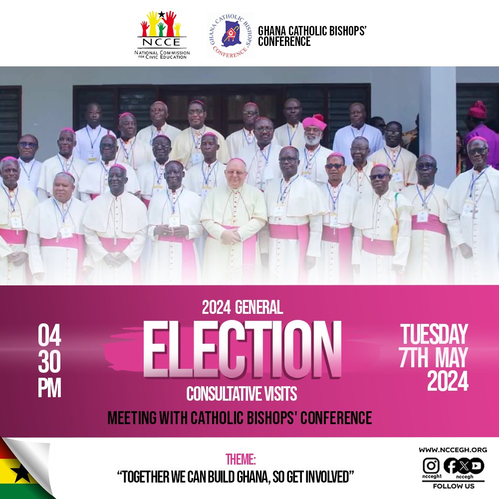 NCCE BEGINS CONSULTATIVE VISITS AHEAD OF THE 2024 GENERAL ELECTION .
#nccegh #Elections2024 #electionsnews #civiceducation #CivicEngagement #civics #civicpride @CatholicRelief @NCRegister