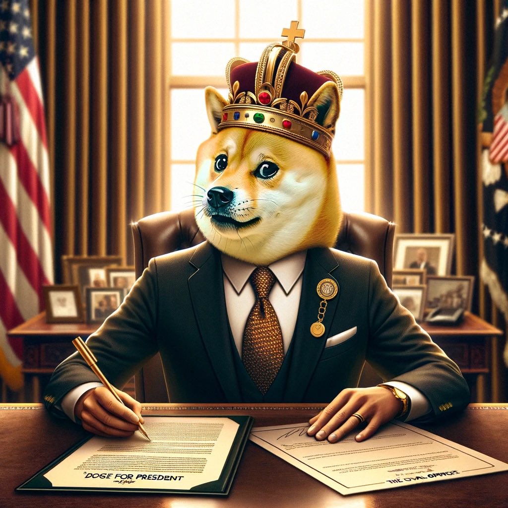 🚀 Sick of choosing between Biden or Trump? Why not rocket to the stars with VoteDoge? 🌟 - One month in and still soaring! ✅ - Our community's cooking up viral content—check our beats on Spotify or grab some merch at VoteDoge.com! ✅ - Aiming for a market cap…