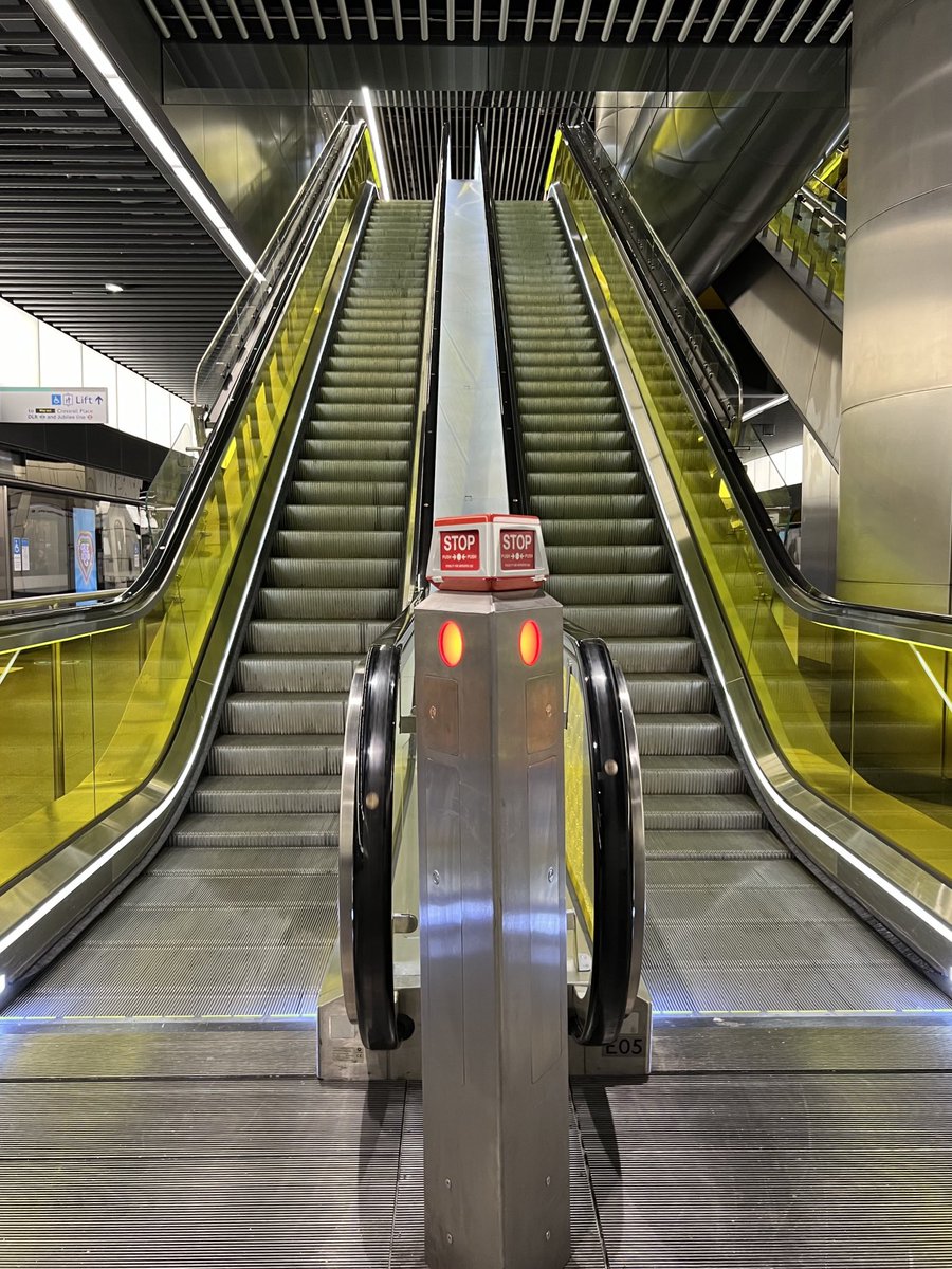 #CanaryWharf station escalators,