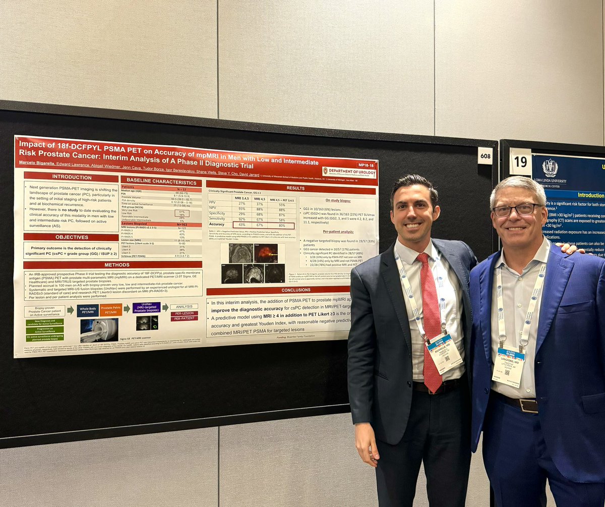 UAMS UROLOGY (@urologyuams) on Twitter photo Congratulations to incoming uro oncologist,Dr. Marcelo Bigarella of <a href="/wiscurology/">UW Urology</a> for winning Best Poster #AUA24 “Impact of 18f-DCFPYL PSMA PET on Accuracy of mpMRI in Men with Low and Intermediate Risk Prostate Cancer: Interim Analysis of A Phase II Diagnostic Trial” <a href="/uamshealth/">UAMS Health</a> Congratulations to incoming uro oncologist,Dr. Marcelo Bigarella of <a href="/wiscurology/">UW Urology</a> for winning Best Poster #AUA24 “Impact of 18f-DCFPYL PSMA PET on Accuracy of mpMRI in Men with Low and Intermediate Risk Prostate Cancer: Interim Analysis of A Phase II Diagnostic Trial” <a href="/uamshealth/">UAMS Health</a>
