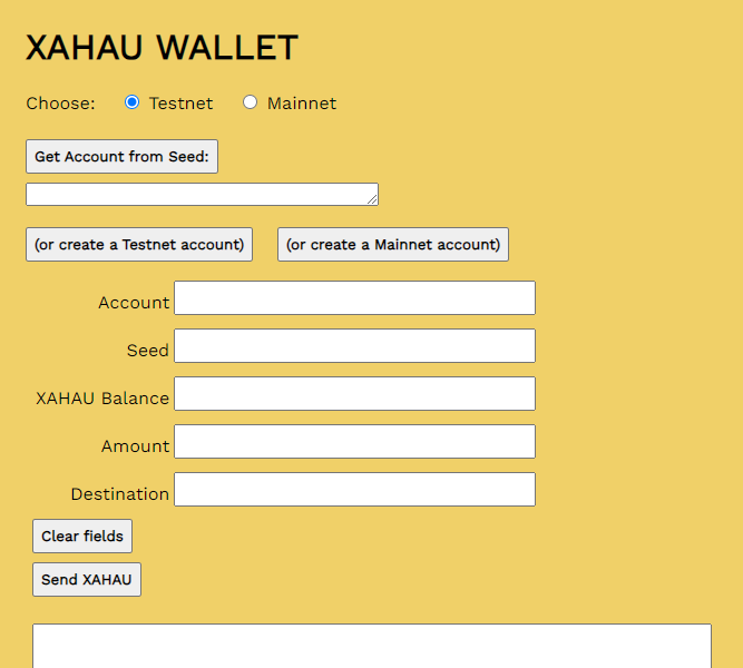 A simple Xahau wallet, create a Xahau funded testnet account, create a Xahau mainnet account offline, send XAH, check balances, online demo: skunk-proper-smoothly.ngrok-free.app/tools/simpleXA…