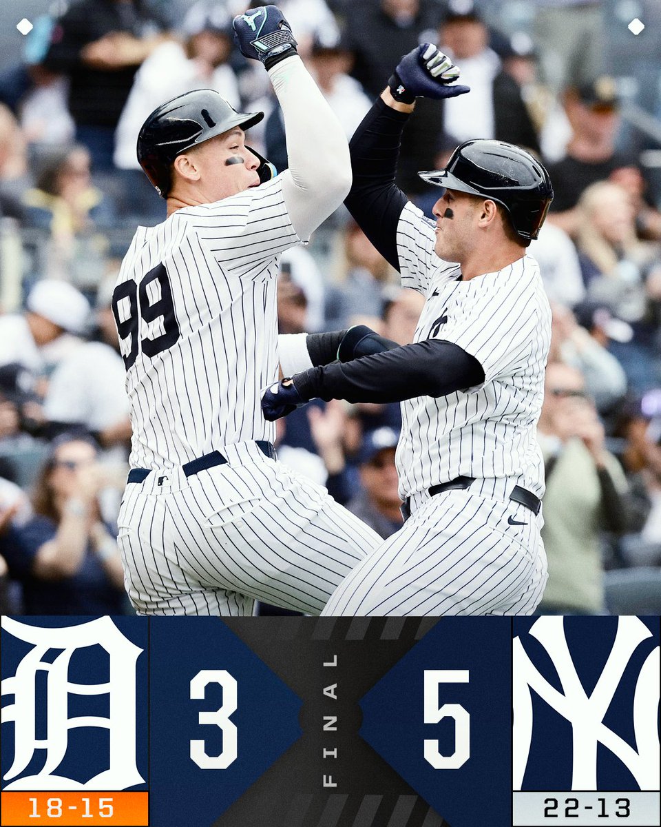 Anthony Rizzo homers as the @Yankees beat the Tigers.