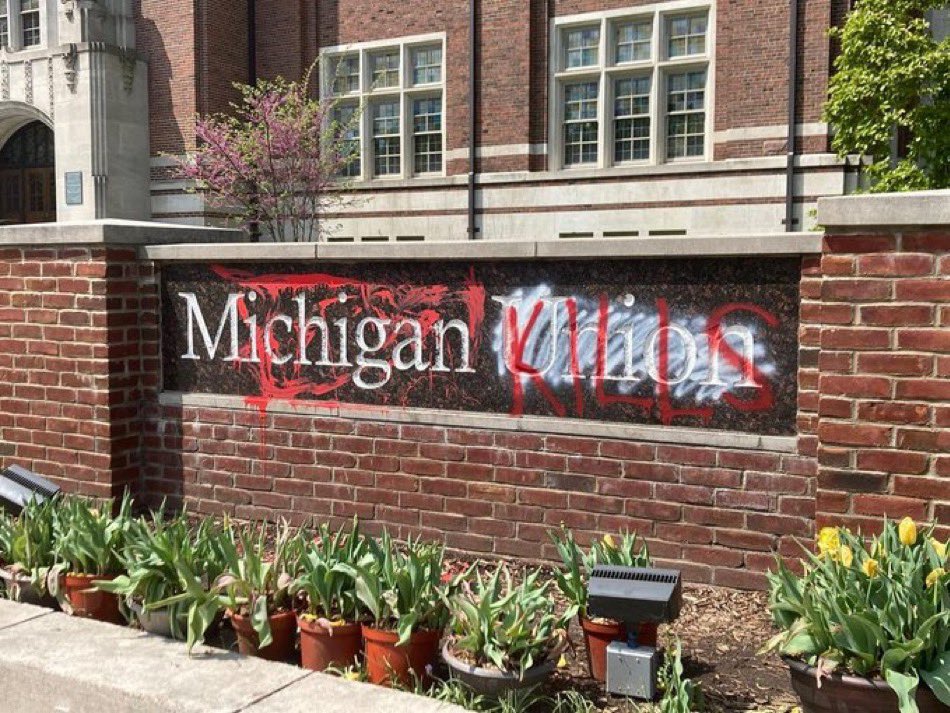 University of Michigan on graduation day. @UMich this is insanity and embarrassing to the entire state. 

This is what a $90,000 a year education at UofM gets you these days.