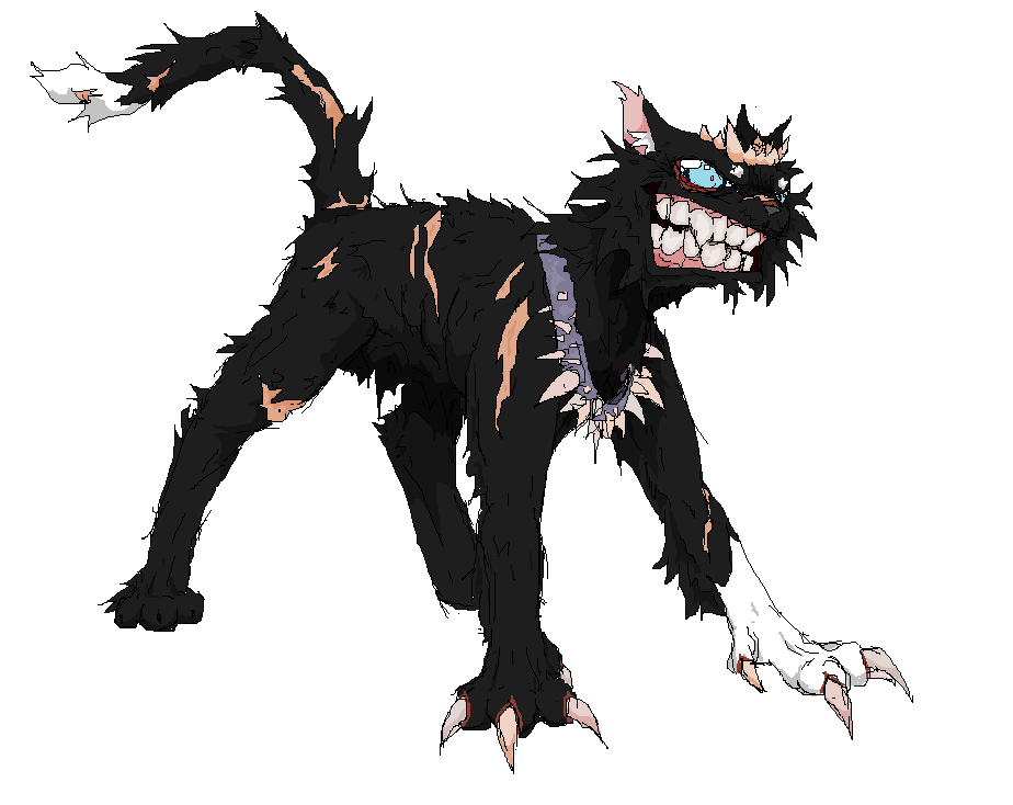 evil and demented looking scourge with oddly human teeth is real now #warriorcats