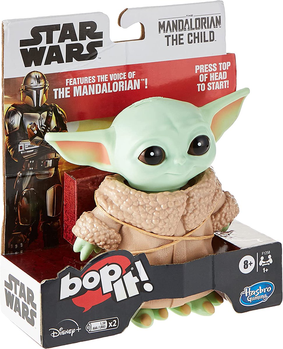 Star Wars Bop It! The Mandalorian Child
This edition of the Bop It! game is designed to look like  'Baby Yoda' as seen on The Mandalorian live-action TV series on Disney Plus!
bit.ly/3NJ4xX5
#StarWars #TheMandalorian #MayTheFourthBeWithYou #AyCarambaBooks #BuyMe