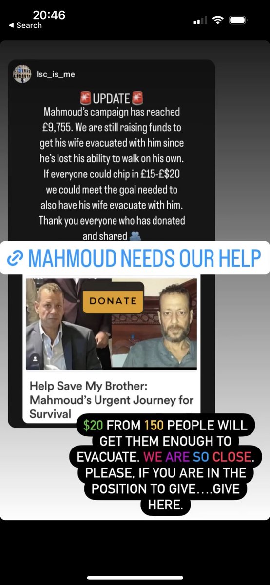 Another worthy campaign. This gentleman has cancer and needs to be evacuated. We are so close to hitting target! If you can help please do donate. 

Link below:

gofundme.com/f/help-my-brot…

#freepalestine