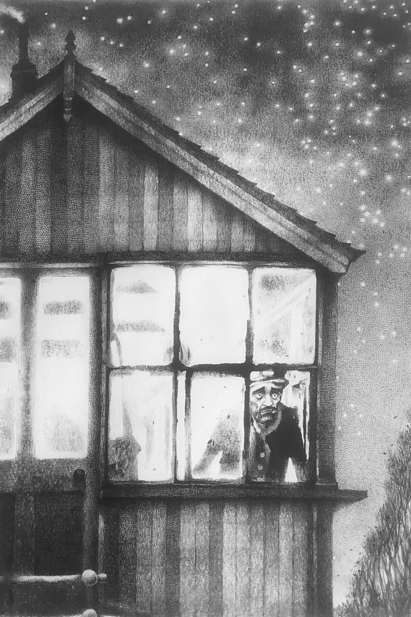 An illustration I made for The Signal Man by Charles Dickens.