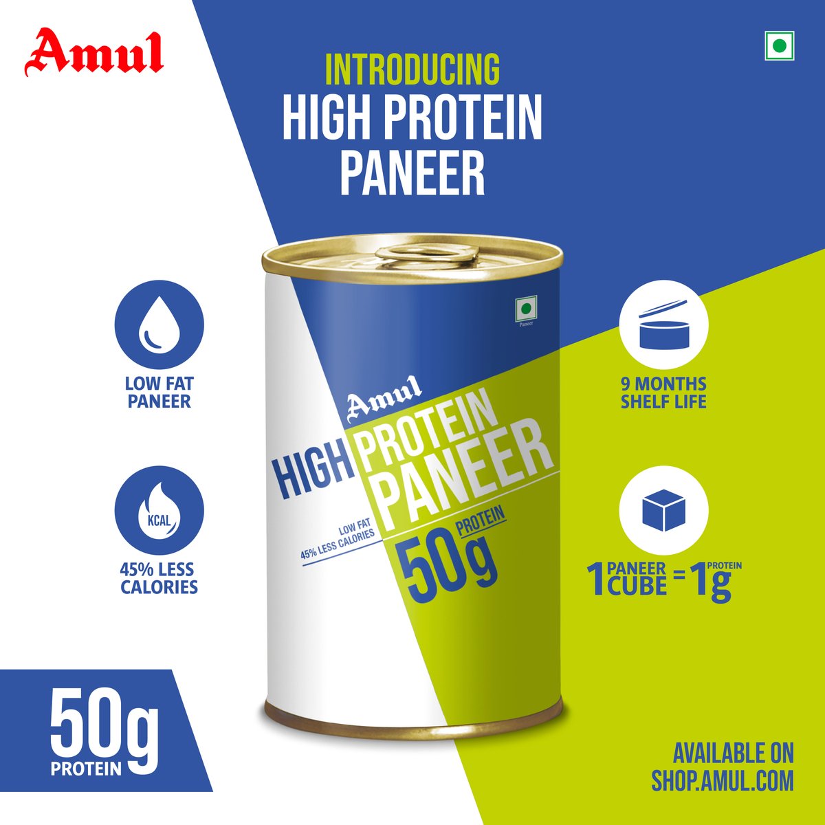 Introducing your favourite source of protein. Indulge in a power-packed, nutritious meal with the goodness of Amul high protein low fat paneer. #Amul #Protein #HighProteinPaneer #Nutritious #Delicious #protein #HealthyMeal #low fat paneer