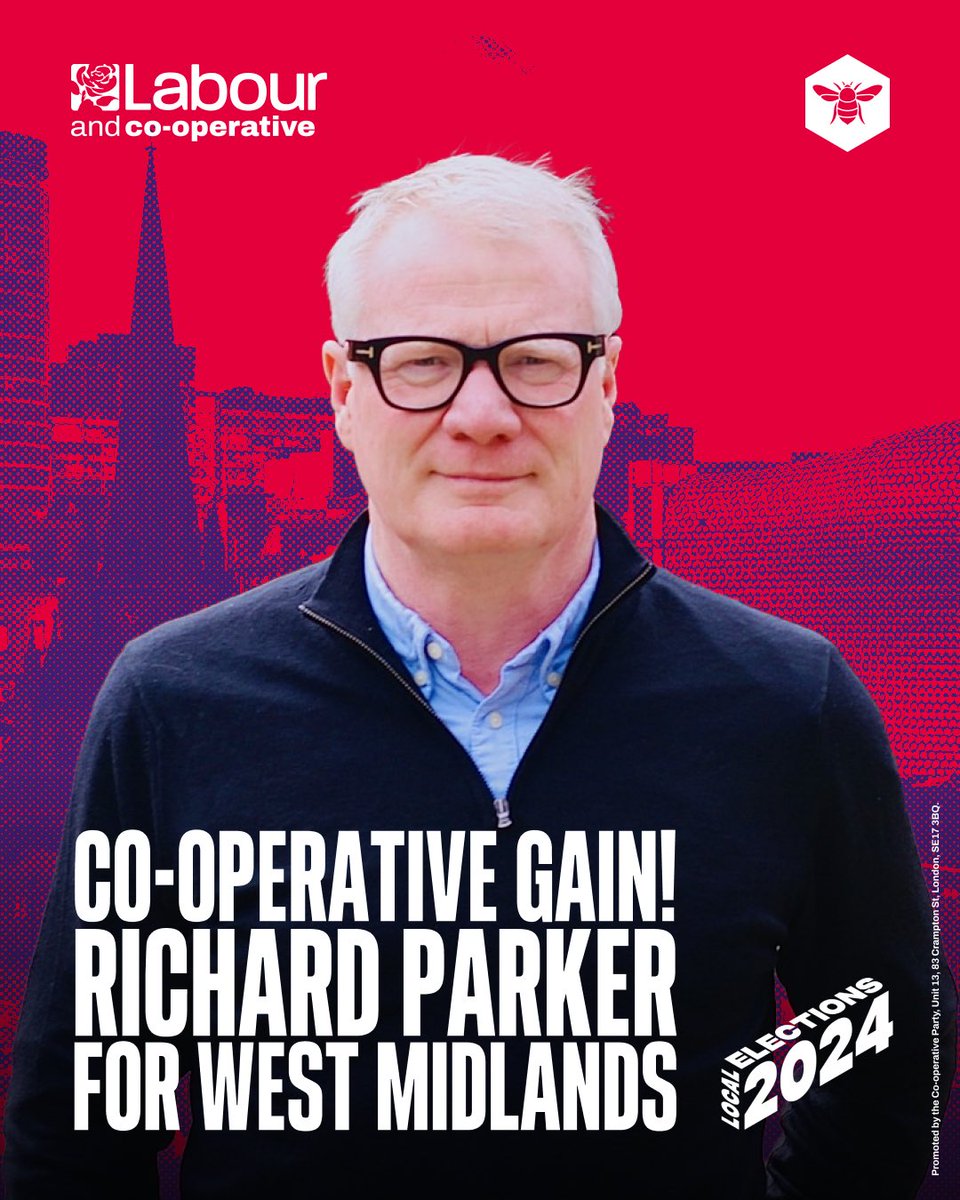🚨 CO-OPERATIVE GAIN West Midlands Mayor!

🎉 Congratulations <a href="/RichParkerLab/">Richard Parker</a>!