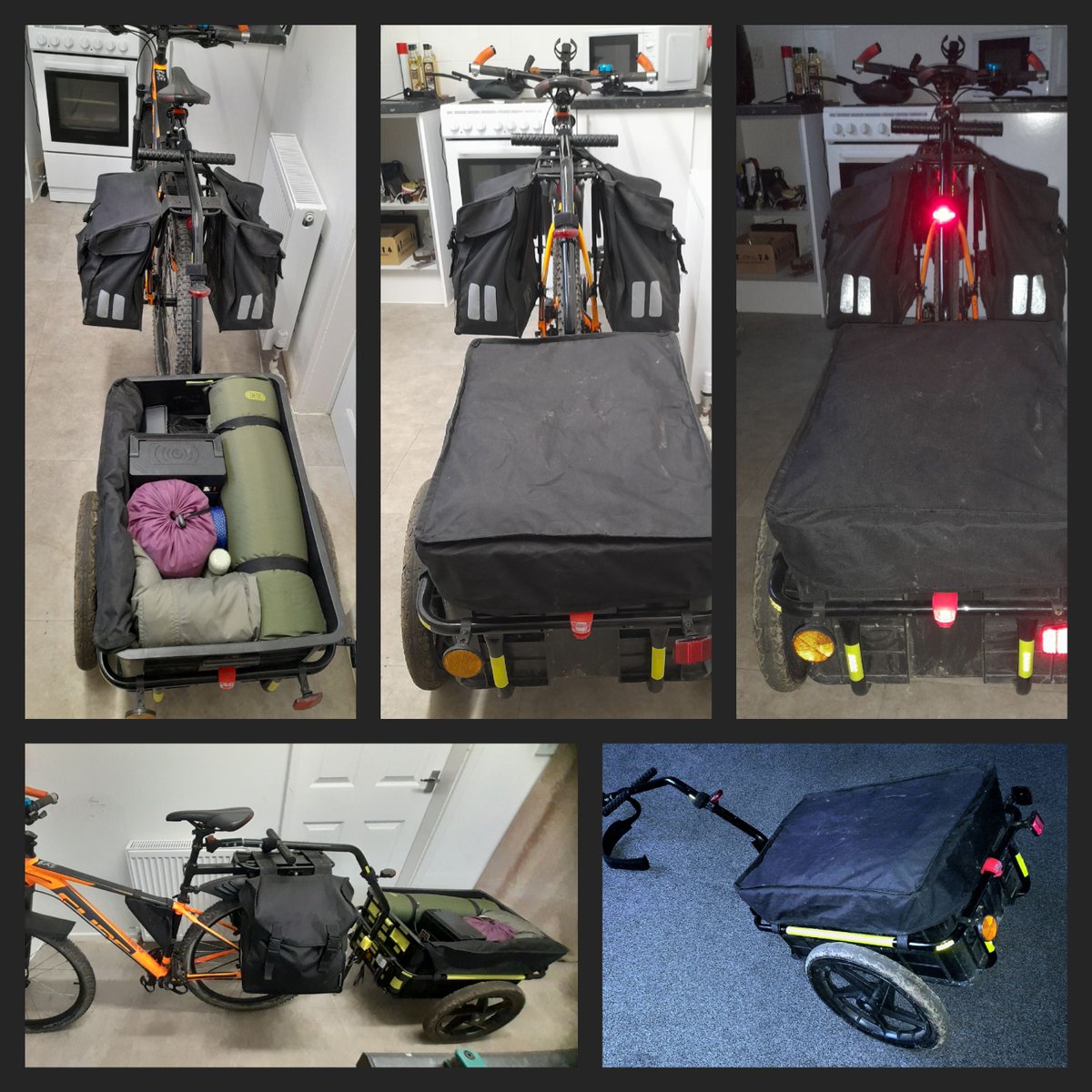 I've been on an adhd/ocd
mission and practiced organisation of the camping gear into the bike trailer. When the weather is right I'll be off on a little bikepacking trip somewhere.

🌄