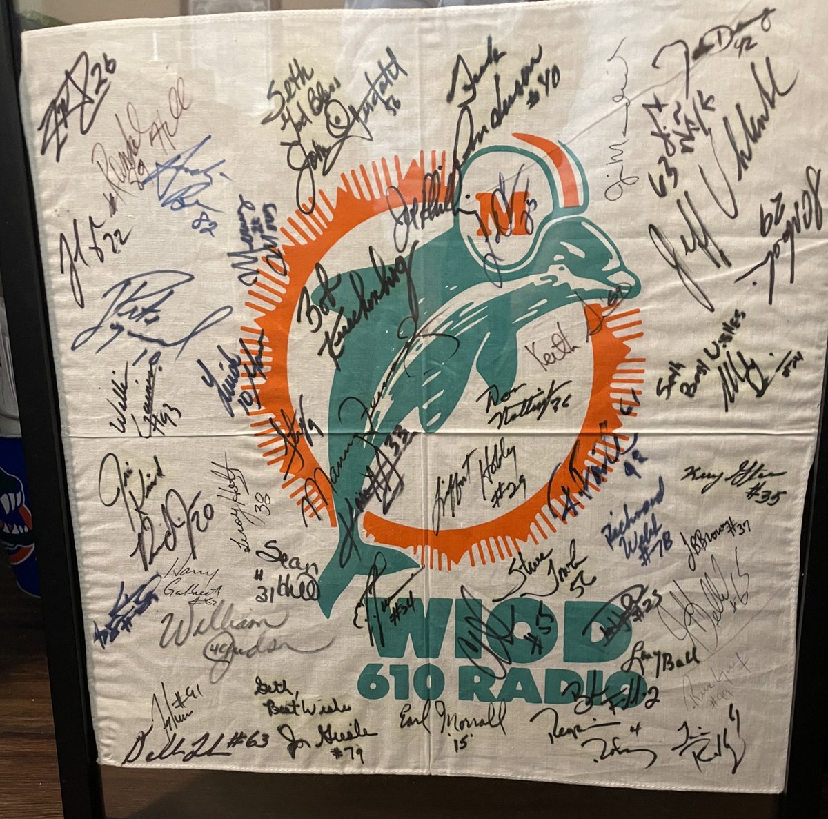 I've been collecting random Dolphin signatures for years on this WIOD hankie and I am just about out of room. Do I start a new one or keep adding them to this one?