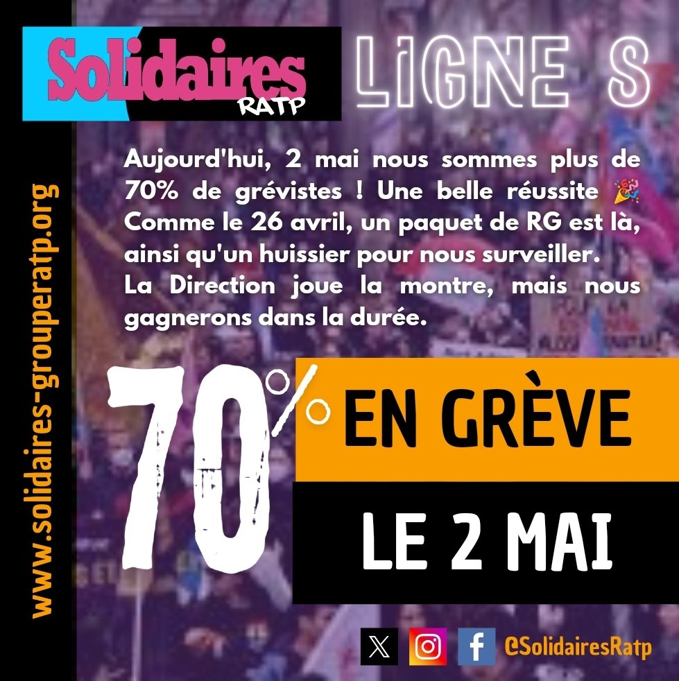 Belle journée #Greve2mai sur la #Ligne8 #Métro #RATP la prochaine sera le #7Mai