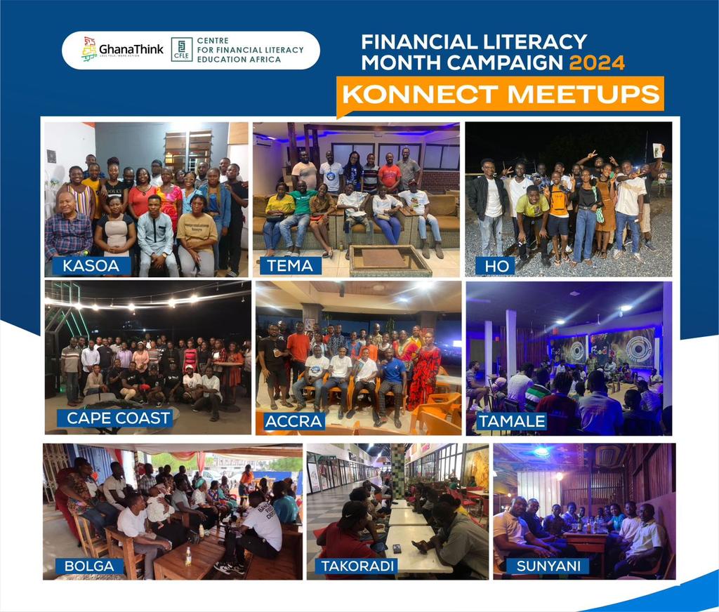 #KonnectWithUs Some photos from the April Konnect Meetups all over #Ghana on Financial Literacy organized by #GhanaThink in conjunction with CFLE Africa @cfleafrica. #FinancialLiteracyMonth