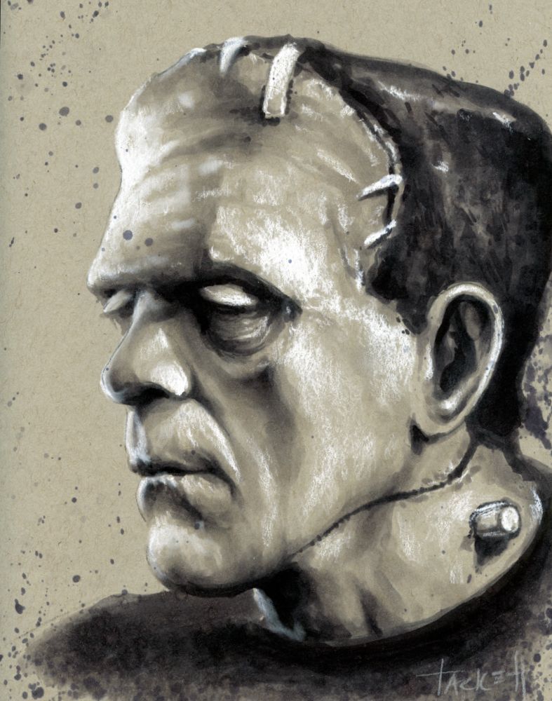THE MONSTER from THE BRIDE OF FRANKENSTEIN 
11'x14 print

Original painting available

buff.ly/3WrcyVc

#boriskarloff #maryshelley #universalmonsters #horrorjunkie #copic  #art