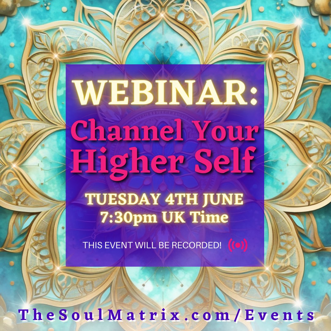 In this webinar we learn how to align vibrationally with your Higher Self & how to work with the Higher Self to open channels to multidimensional gifts, abilities & more
CHANNEL YOUR HIGHER SELF
4TH JUNE 7:30pm
eventbrite.co.uk/e/699650512517
#intuition #starseed #lightworkers #soultribe