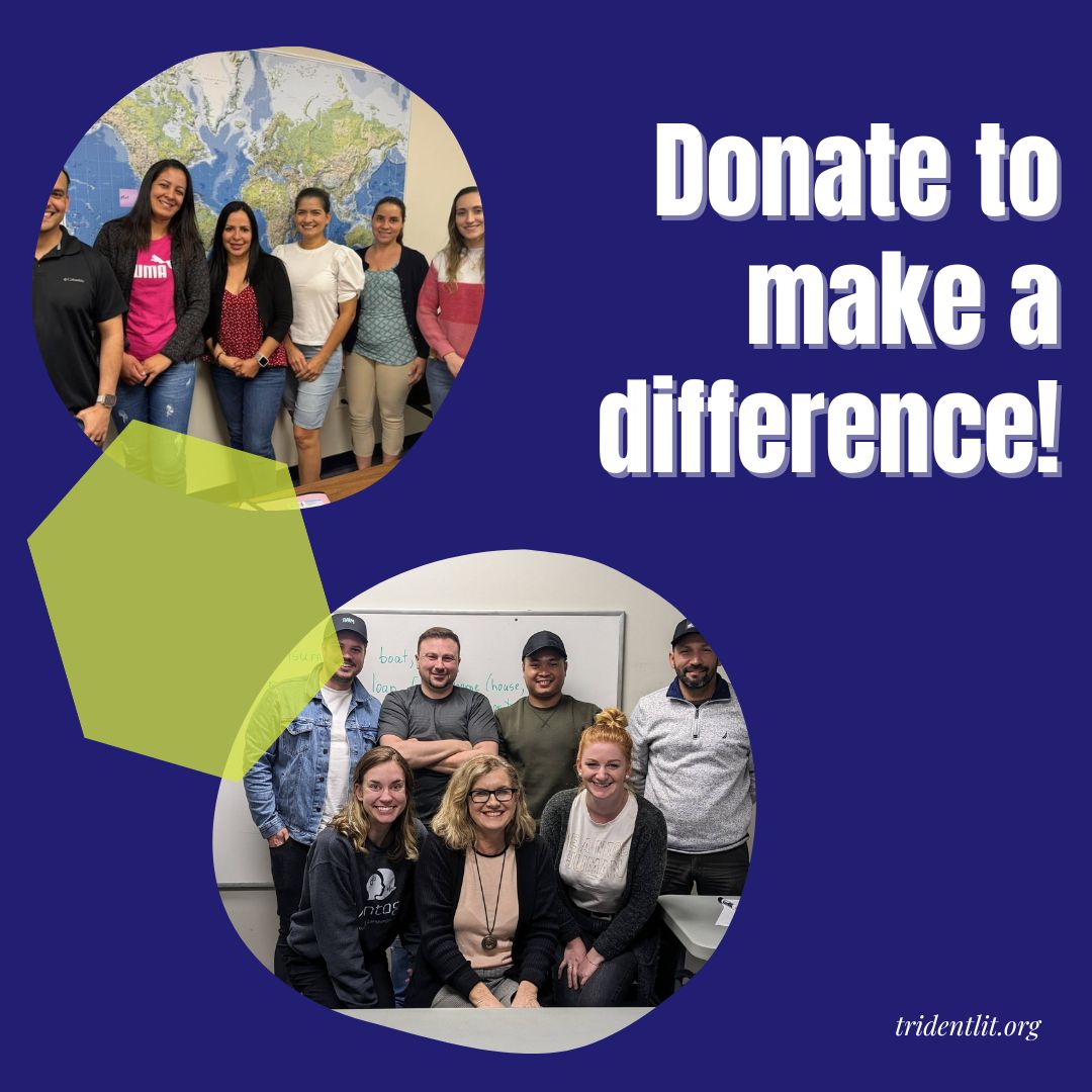 Support your favorite nonprofit today and make a difference in our students’ lives! 👉 ow.ly/ugiA30sC2Ox

#tridentliteracy #adulteducation #adulteducationmatters #donate #nonprofit