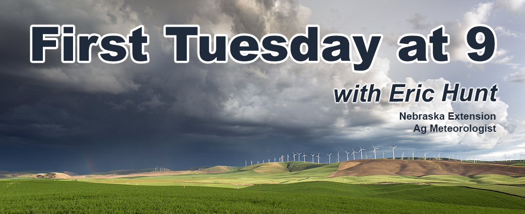 New on CropWatch! Join Eric Hunt, @UNLExtension ag meteorologist, live on Zoom at 9 a.m. CT on the first Tuesday of each month for insights on #weather conditions & the long-range outlook. Learn more & signup » cropwatch.unl.edu/first-tuesday-9 #NebExt #newx #wx @NebraskaClimate