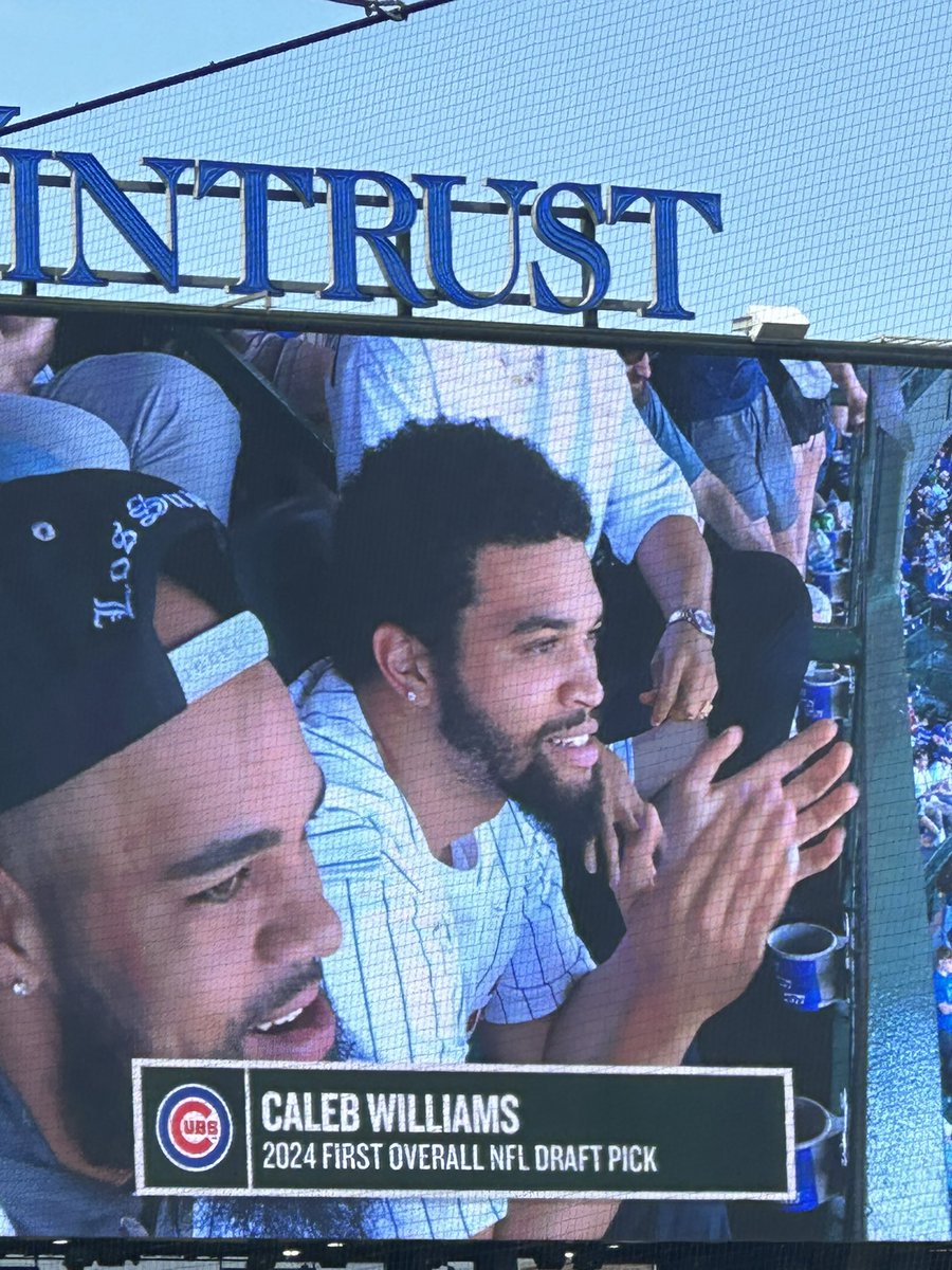 Chicago Bears No. 1 NFL Draft Pick Caleb Williams in the house today at Wrigley.