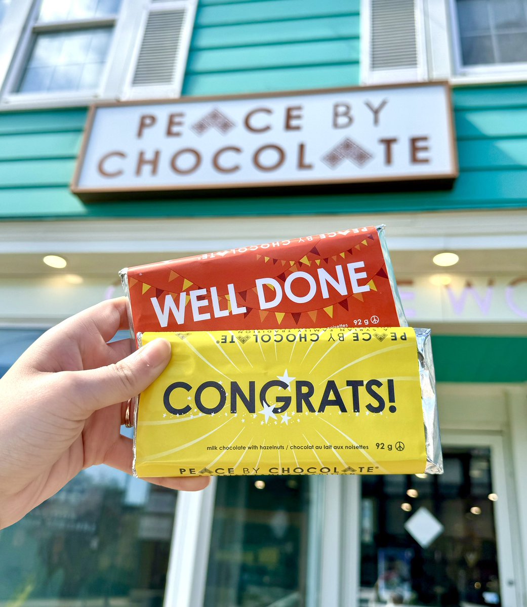 From all of us at Peace by Chocolate: CONGRATS to all the students graduating and celebrating great milestones. WELL DONE! 👏🎉🥳