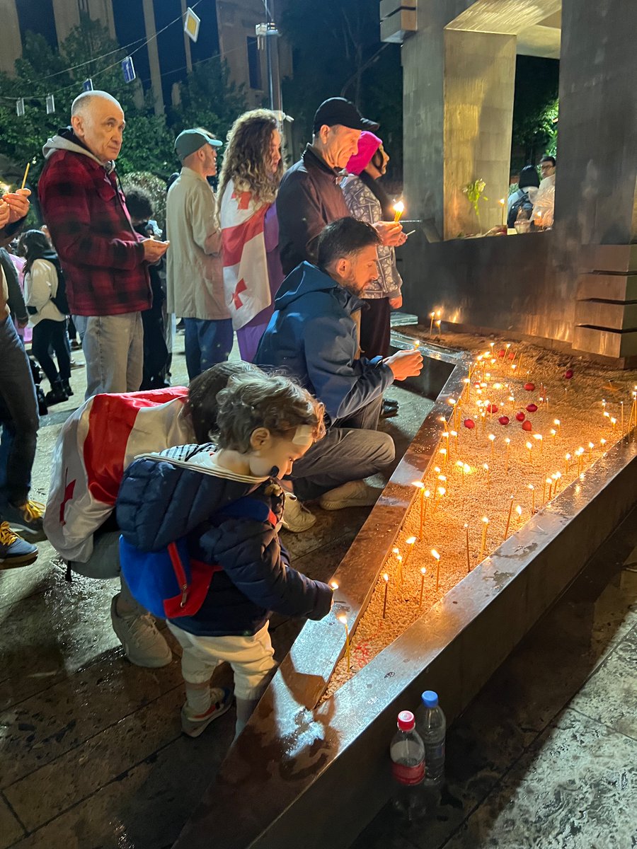 It’s a few minutes past midnight in Tbilisi and Easter Sunday. The capital is more quiet than usual because of the holiday, but thousands of people have still gathered in front of the Parliament, peacefully protesting with candles in their hands. #Tbilisi #TbilisiProtests