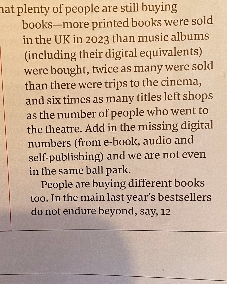 Thanks @thebookseller magazine for this uplifting bit of reading tonight. If you know anyone who questions the value and relevance of bookshops and physical books, please share and spread the love. If you have an indie bookshop in your town, buy a book or two from them! ❤️📚❤️