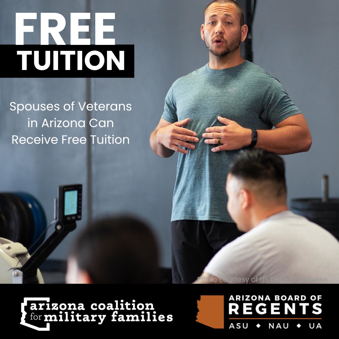 Make your dreams of being a physical therapist a reality! The Arizona Veteran Spouse Scholarship covers tuition for the spouses of #Veterans at Arizona’s public universities for any degree. Learn more at bit.ly/FreeTuitionAZ #AZVets #VeteranSpouses #Education