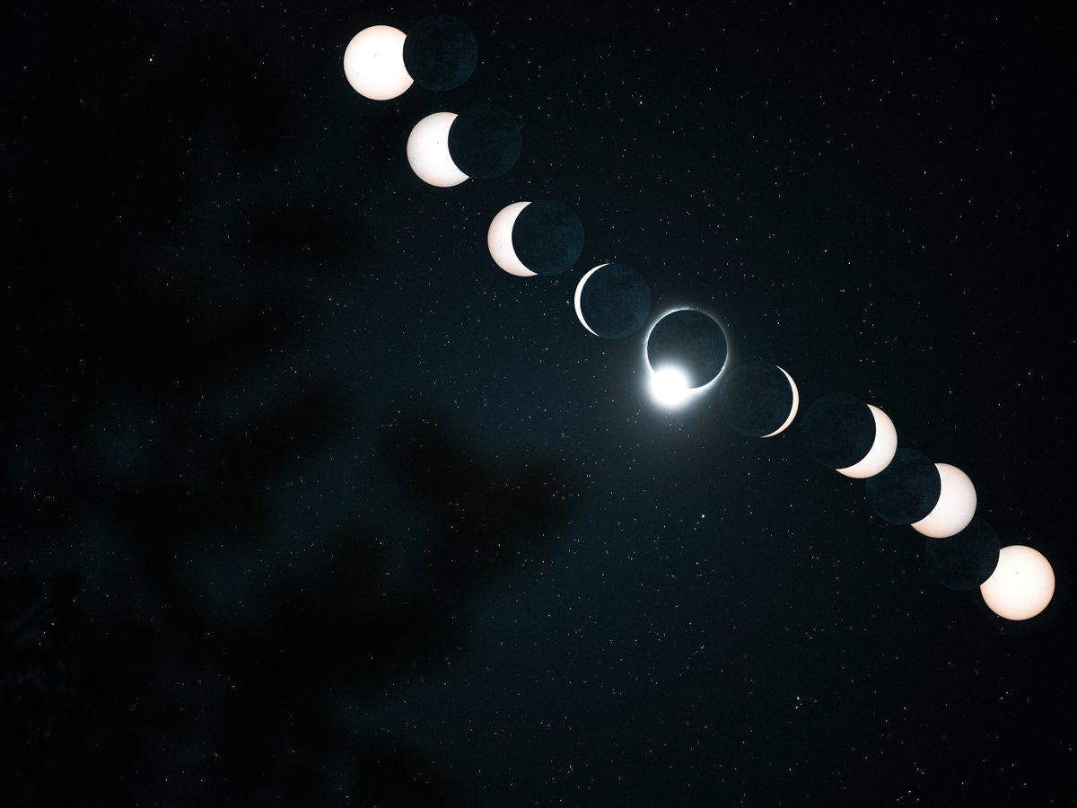 Another edit of my composite of the solar eclipse from April. 😊