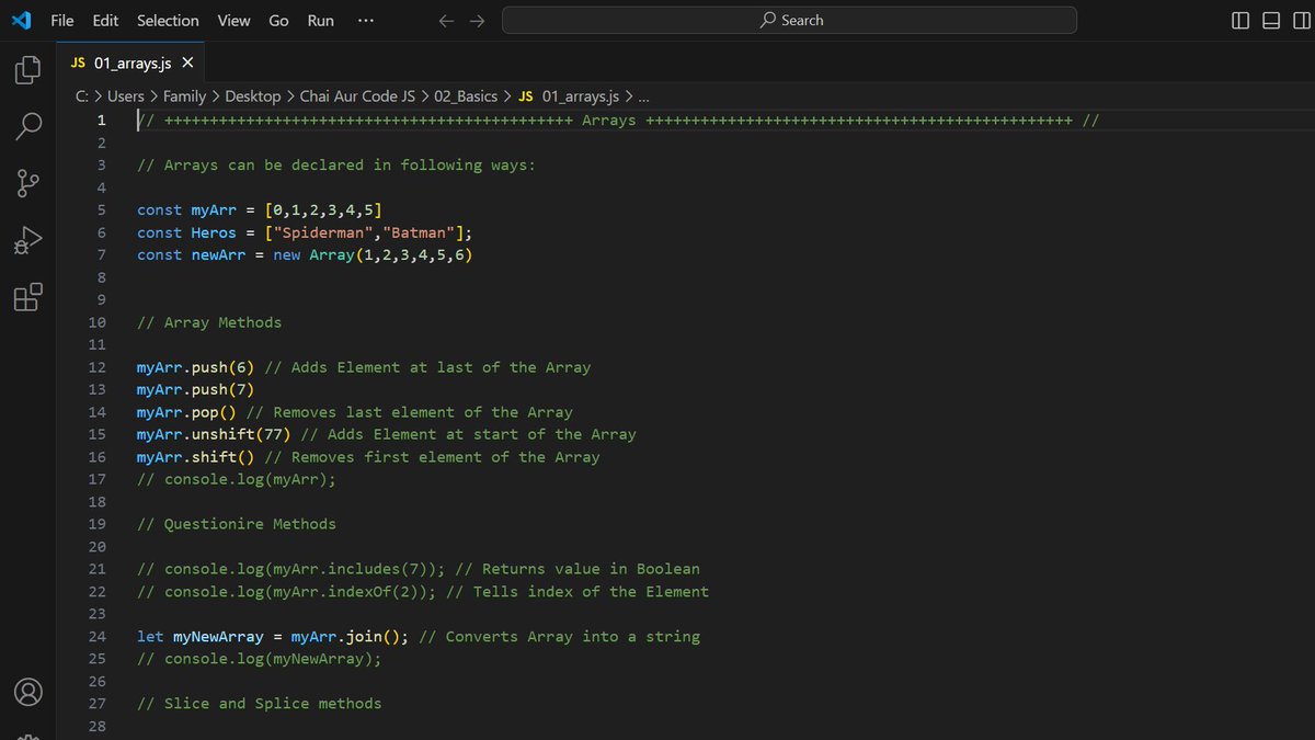 SyntaxSam405's tweet image. Update on my journey! 📚

After a break due to midterm exams and illness, I&apos;m back on track. I&apos;ve been revising HTML, CSS, and JS concepts I learned. Recently, I dove into arrays and learned some of their methods in JS. Excited to keep learning! 
 
#webdevelopment
#javascript