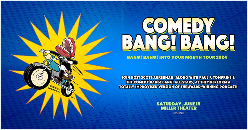 “often strange, consistently hilarious, always unpredictable.” – Entertainment Weekly We’re not describing your Hinge profile… we’re talking about @ComedyBangBang! On June 15, the Comedy Bang! Bang! Into Your Mouth Tour comes to Philly ➡️ tinyurl.com/2txmwrr2