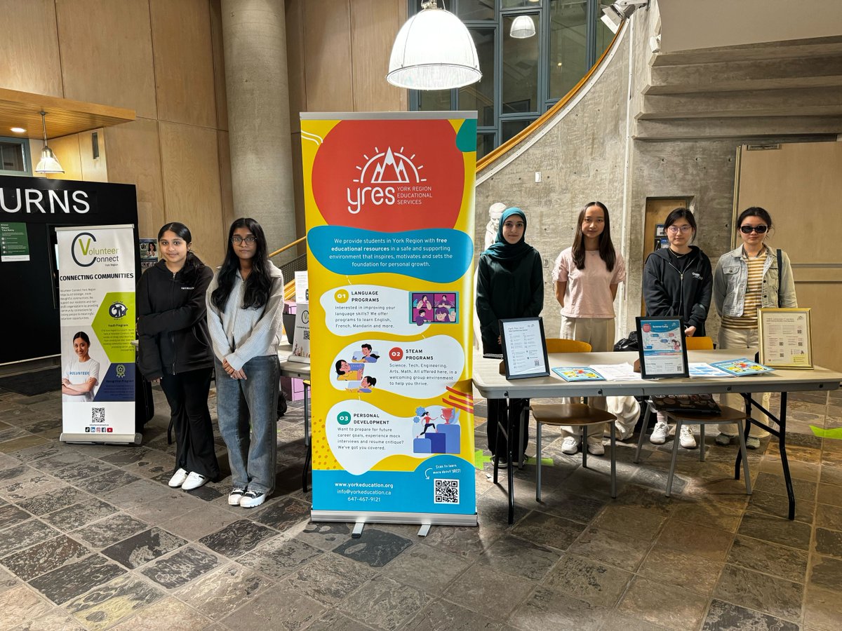 York Region Educational Services is at Richmond Hill Public Library (Central)! Come and quickly drop by before 5:00pm 😉

#summercamp2024 #community #virtualschool #richmondhillpubliclibrary # rhpl #volunteeropportunities #freeprograms #steam #languages