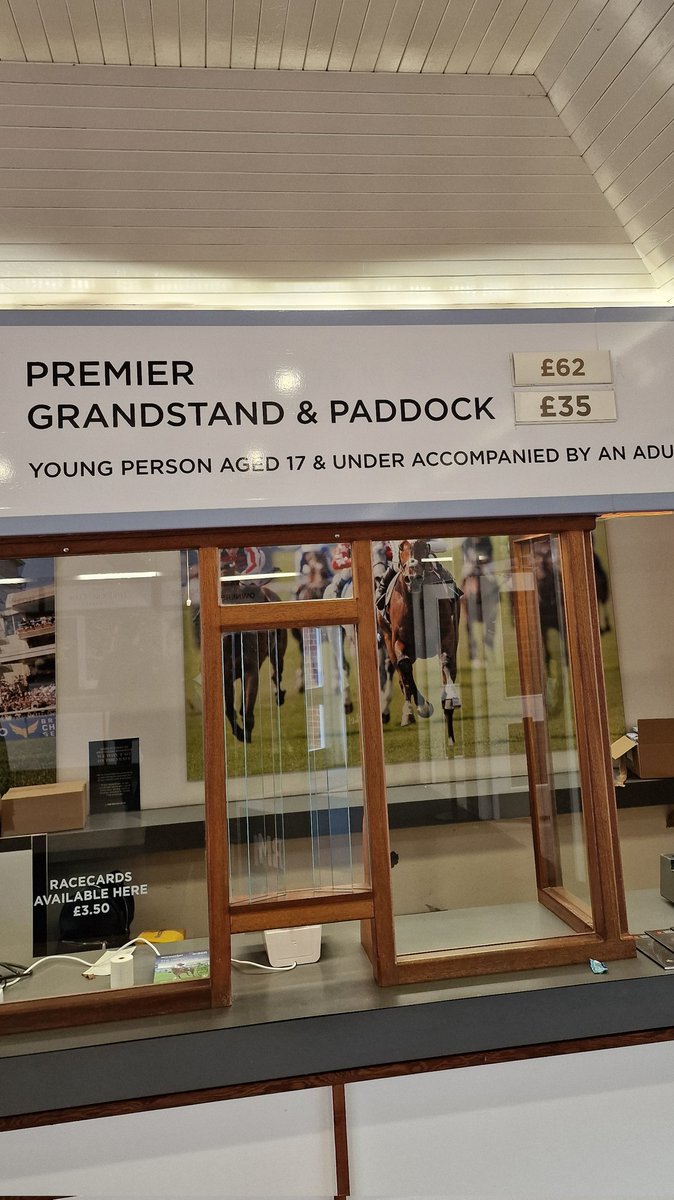 Admission prices at Newmarkets 2000 Guineas meeting today:

£62 Premier - €75 
£35 Grandstand €41

Thoughts on the above pricing...