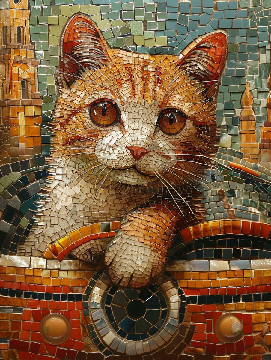 #catsrule art mosaic tile