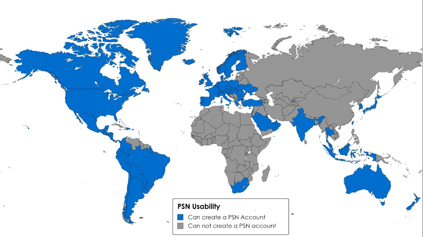 Onepeg on X: &ldquo;If your country is in grey, you cannot make a PSN 