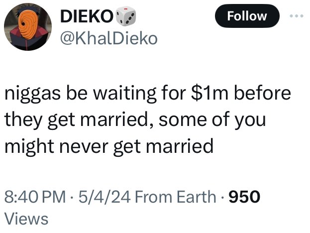 How much do you expect to have before you decide to marry?