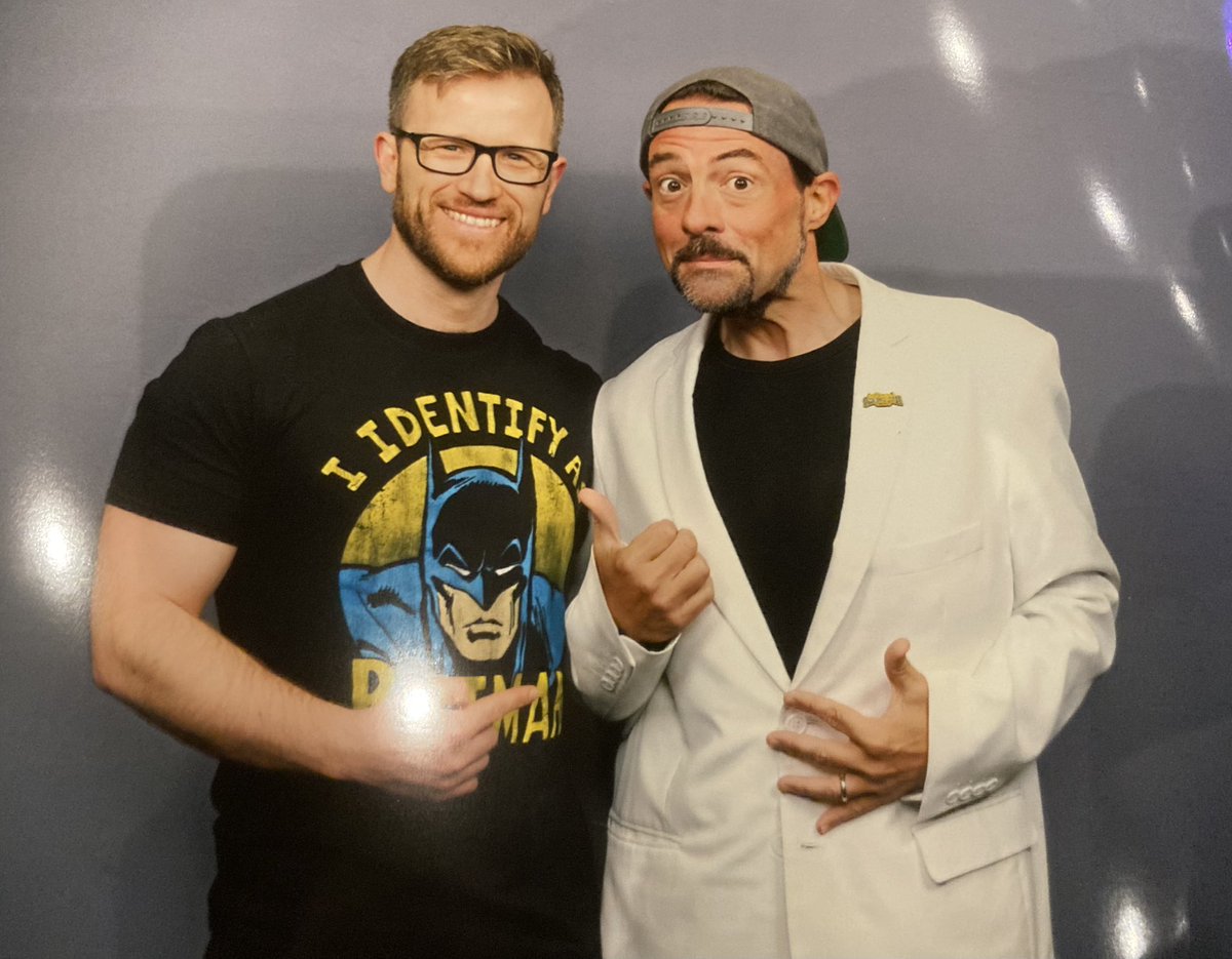 They say don’t meet your heroes, but  today I met one of mine, @ThatKevinSmith and he was the nicest guy. One off the Bucket list ticked @comconliverpool. Very happy fan boy! #KevinSmith #liverpoolcomiccon #May4thBeWithYou