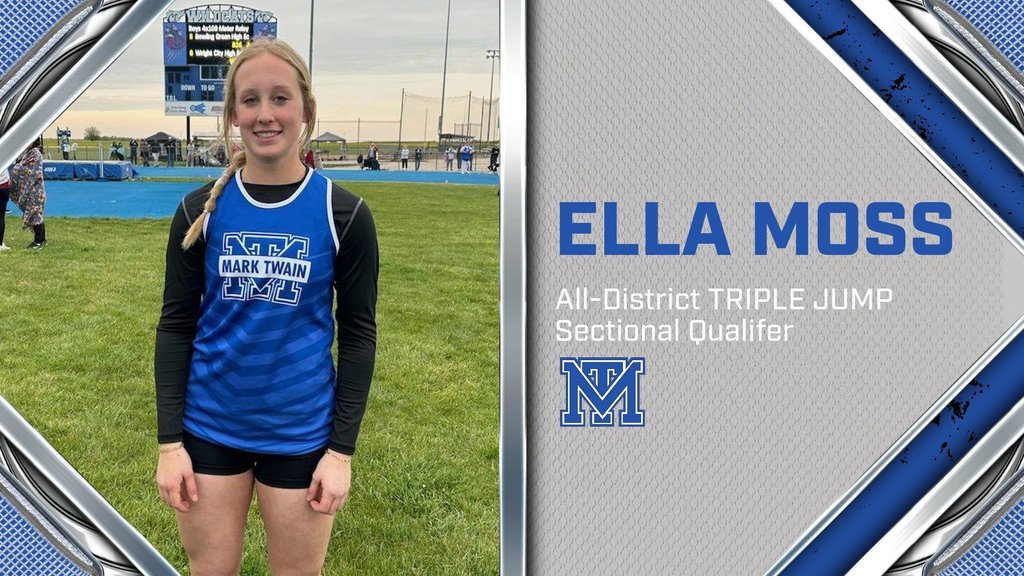 MarkTwainTigers's tweet photo. ALL-DISTRICT/SECTIONAL QUALIFIERS

Ella Moss - Long Jump, Triple Jump, 100M

Jenna Ross 200M https://t.co/LEACsLyicJ