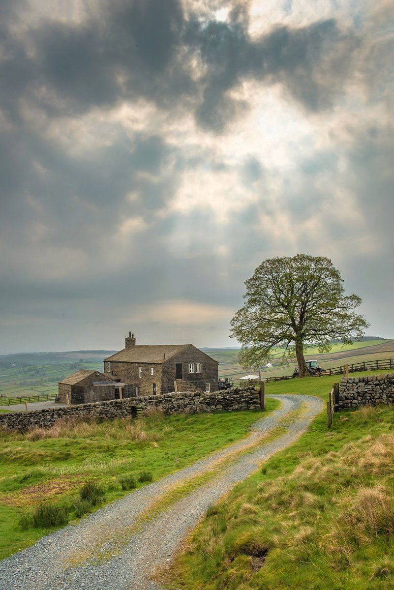 Dramatic skies over Upper Ponden Farm, Stanbury, yesterday morning.