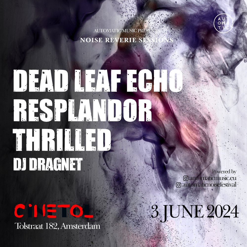 Announcing our first show in Amsterdam June 3rd @Cinetol #eutour