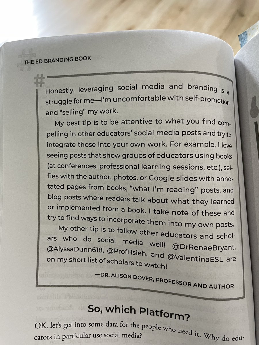 So cool to see one of my dissertation advisors, @AlisonDover1, quoted in the #EdBranding book! 🤩