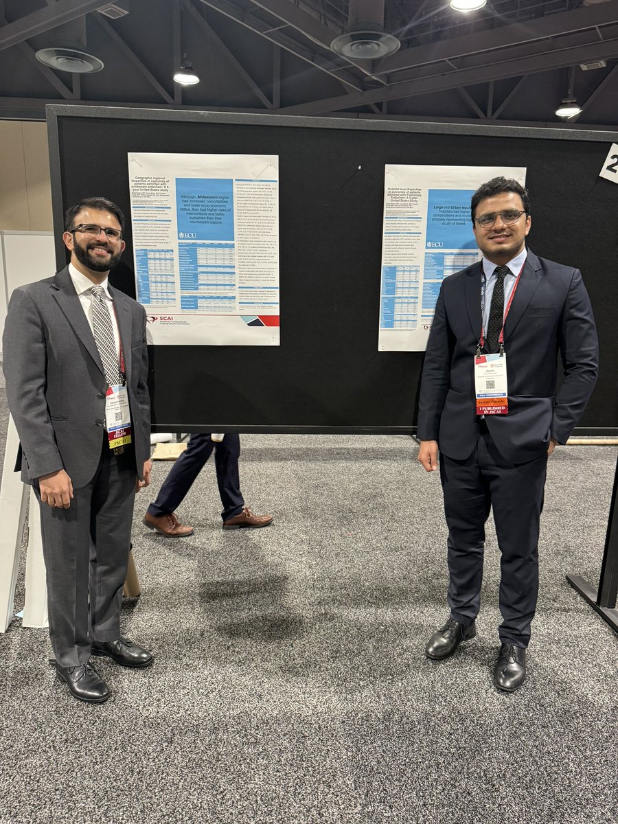 Many congratulations to my mentees @aryandevmehta and @bansal_mridul9 for presenting their work at #SCAI2024! These superstars are on a journey to conquer the world, stay tuned for more. Many congratulations! @UConnIM @ECUHealth_IM @BrownCardiology @BrownMedicine @SCAI