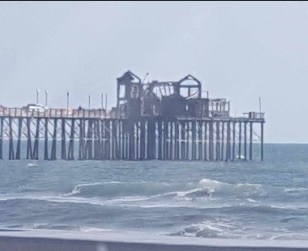 What left of the oceanside pier