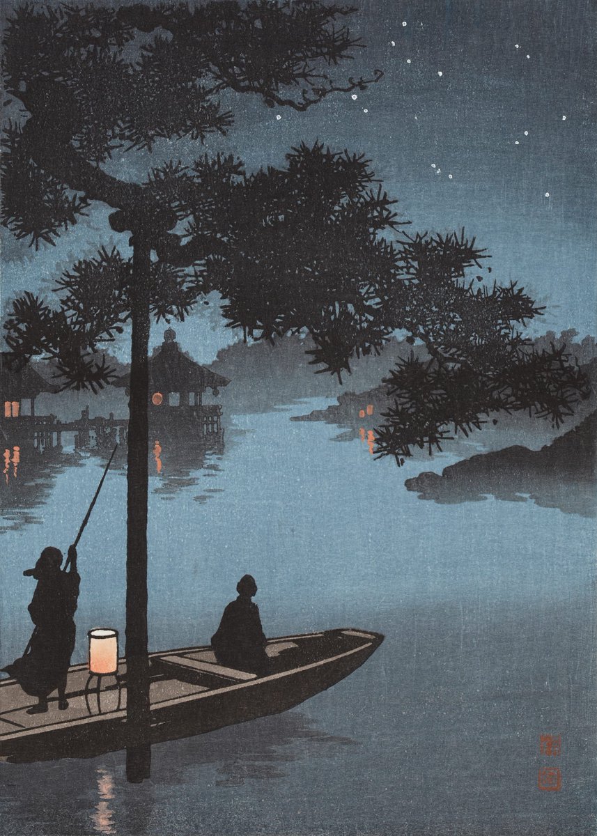 Stars over Biwa Lake, by Shoda Koho, 1930

#shinhanga