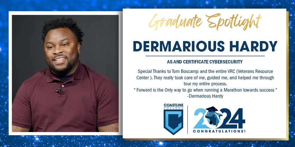 We are recognizing our 2024 graduates. Let's congratulate Dermarious Hardy 🎓 🎉 To view all of our 2024 graduates highlights visit coastline.edu/student-life/g…

#coastlinecollege #classof2024