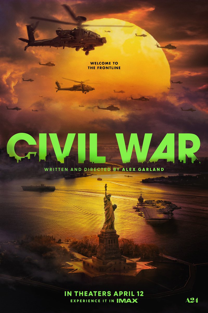 Jeg så Civil War i aften og kunne godt lide den. Det virkede lidt som et forsøg på at lave en moderne Apocalypse Now. Det lykkes ikke helt (😉), men den var hele tiden interessant, og lydsiden var virkelig god. At smide Sturgil Simpsons Breakers Roar ind i midten af filmen ...🎯